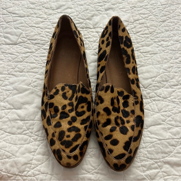 Madewell Frances Leather Loafer Leopard Animal Print Flats - Picture 1 of 10